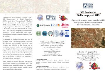 Dalla mappa al GIS - GINA - UniversitÃ  degli Studi Roma Tre