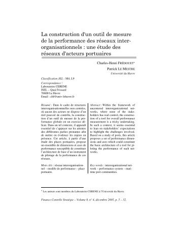 La construction d'un outil de mesure de - LEG - Laboratoire d ...