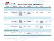 AIR SEYCHELLES WINTER TIMETABLE 2010-11
