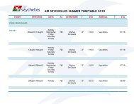 International Summer Timetable 2010 - Air Seychelles