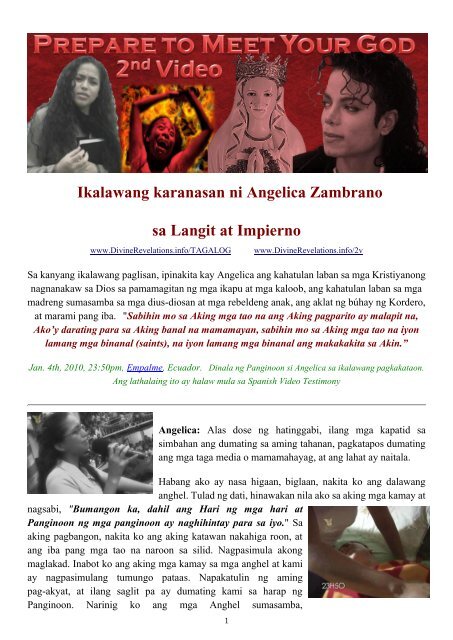 Tagalog: Angelica Zambrano, Prepare to Meet Your God, 2nd Video