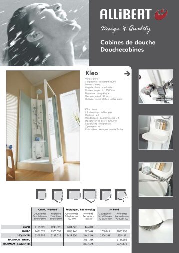 Kleo Cabines de douche Douchecabines - Hansez-Dalem