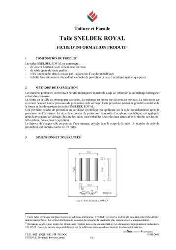 Tuile SNELDEK ROYAL - Hansez-Dalem