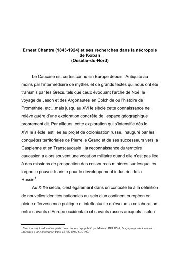 Ernest Chantre (1843-1924) et ses recherches dans la nÃ©cropole de ...