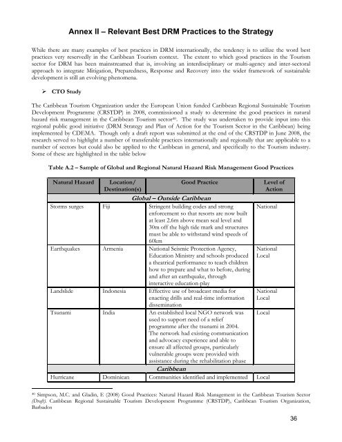 Disaster Risk Management Strategy and Plan of Action - Caribbean ...