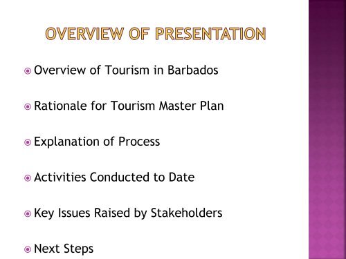 Tourism Master Plan for Barbados - Caribbean Tourism Organization