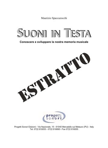 Estratto del libro in PDF - Progetti Sonori