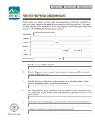 PROJECT PROPOSAL QUESTIONNAIRE - RMOTC