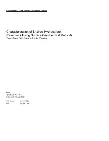 Characterization of Shallow Hydrocarbon Reservoirs Using Surface ...