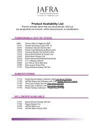 Jafra Skin Care Order Of Use Chart