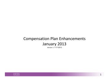 Compensation Plan Enhancements January 2013 - jafra usa