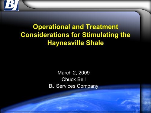 Operational and Treatment Considerations for Stimulating the ...