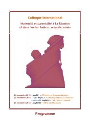 colloque sur la maternitÃ© - UFR Lettres et sciences humaines ...