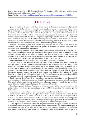 Guy de Maupassant : Le lit 29 - Omero