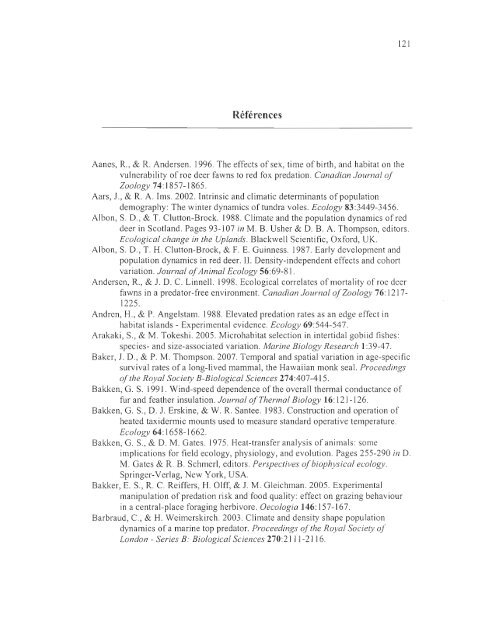 influence du climat et de la prÃ©dation sur l'utilisation de l'habitat et la ...