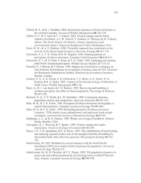 influence du climat et de la prÃ©dation sur l'utilisation de l'habitat et la ...