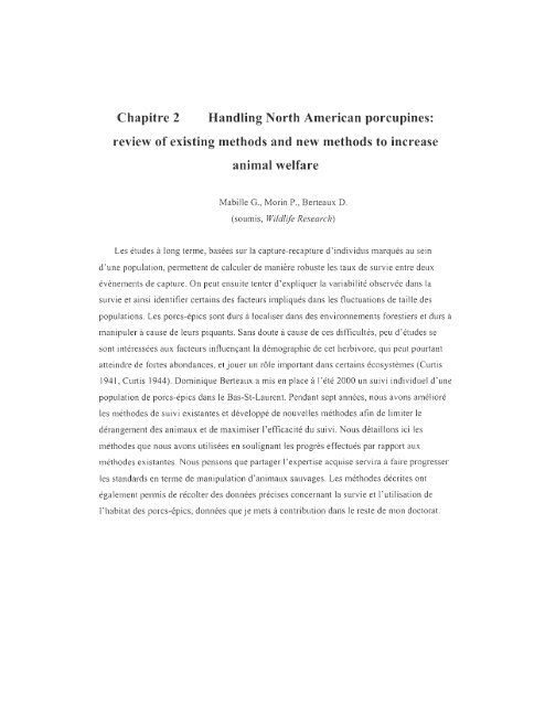 influence du climat et de la prÃ©dation sur l'utilisation de l'habitat et la ...