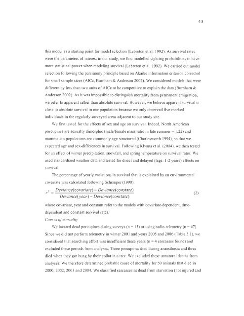 influence du climat et de la prÃ©dation sur l'utilisation de l'habitat et la ...