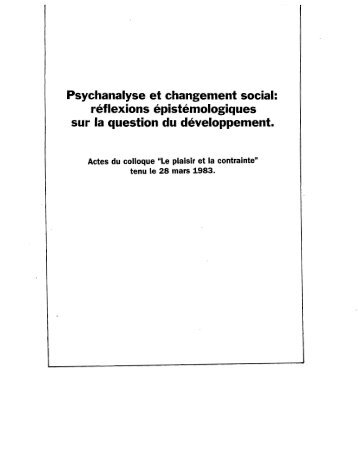 rÃ©flexions Ã©pistÃ©mologiques sur la question du dÃ©veloppement.