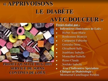 Apprivoisons le diabète avec douceur - HUG