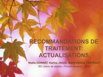 Recommandations de traitements – actualisations - HUG