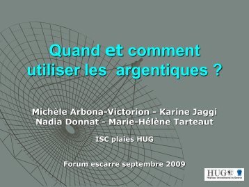 Quand et comment utiliser les argentiques - HUG