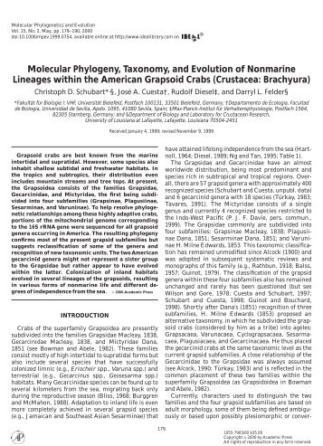 Molecular Phylogeny, Taxonomy, and Evolution of Nonmarine ...