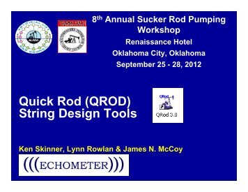 Quick Rod (QROD) String Design Tools - ALRDC