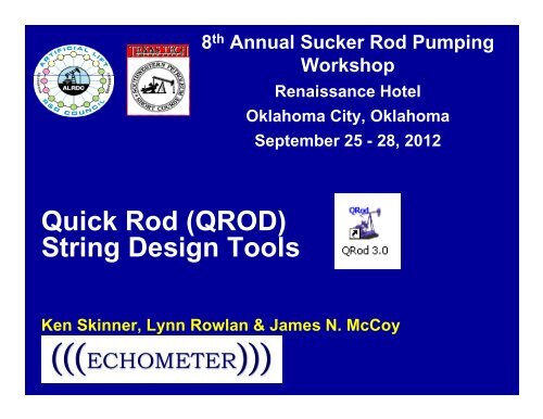 Quick Rod (QROD) String Design Tools - ALRDC