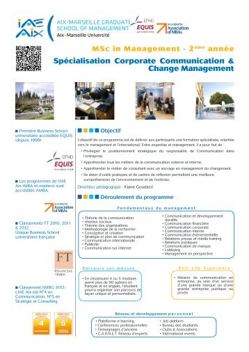MSc Corporate Communication & Change Management - IAE Aix-en ...
