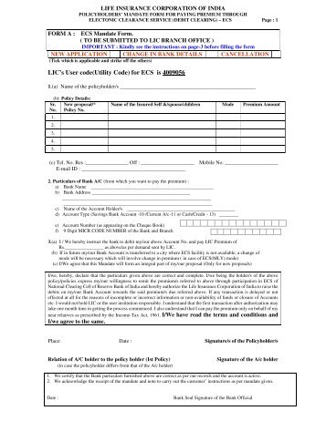 ECS Mandate Form - InvestmentKit