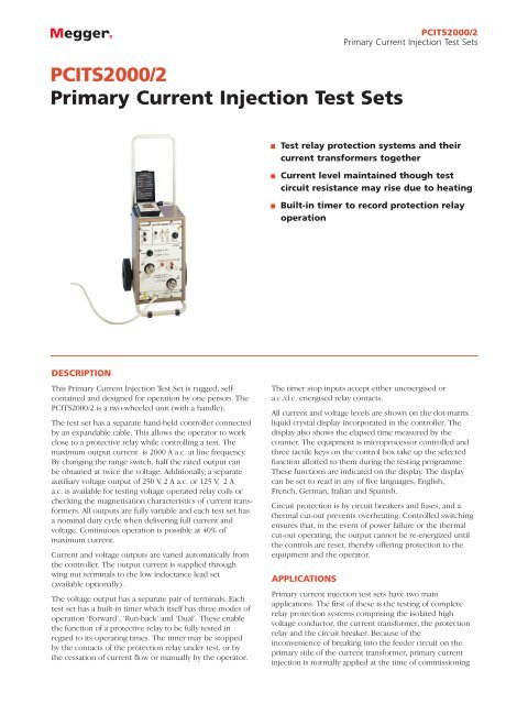 PCITS2000/2 Primary Current Injection Test Sets - Maxtech