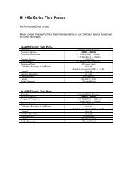 HI-4433 E-Field Probe Performance Sheet