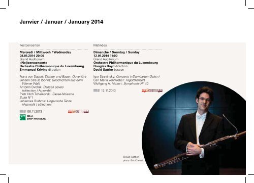 Orchestre Philharmonique du Luxembourg Saison 2013