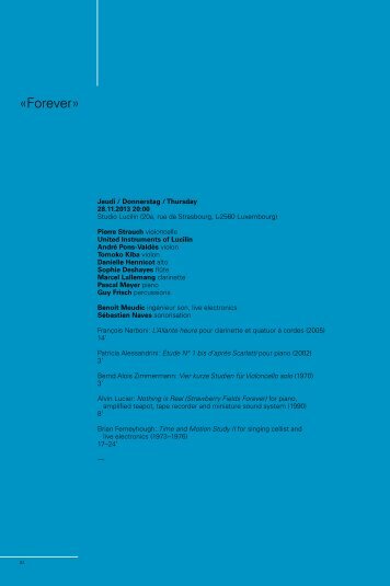 Abendprogramm (PDF) - Philharmonie Luxembourg