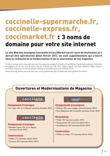 Reportages CocciMarket - SEGUREL - Votre centrale d'achats ...