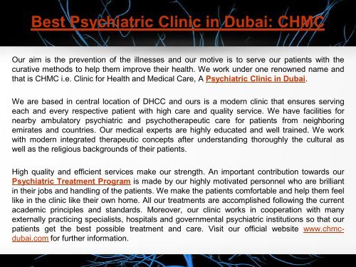 Psychiatric Treatment Help in Dubai