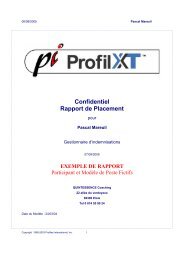 Voir un exemple de rapport - Quintessence Coaching