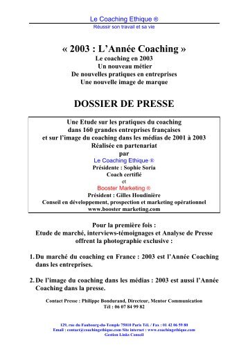 Contact Presse - Quintessence Coaching