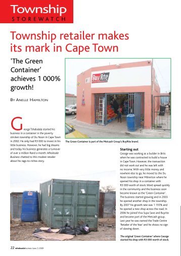 The Green Container in Du Noon township, Cape Town