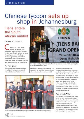 Chinese tycoon sets up shop in Johannesburg - Supermarket.co.za