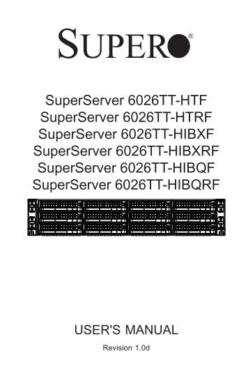 SuperServer 6026TT-HTF SuperServer 6026TT-HTRF ... - Supermicro