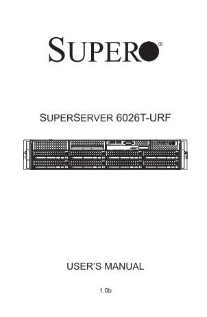 SUPERSERVER 6026T-URF - Supermicro