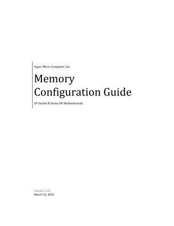 Memory Configuration Guide - Supermicro