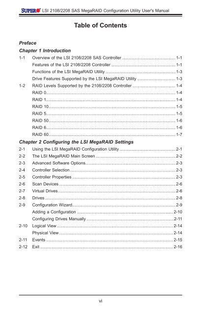 LSI 2108/2208 SAS MegaRAID Configuration Utility ... - Supermicro