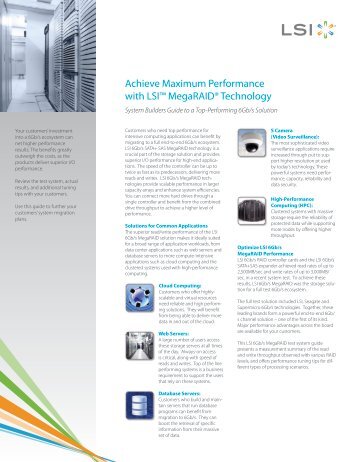 Achieve Maximum Performance with LSI MegaRAID ... - Supermicro