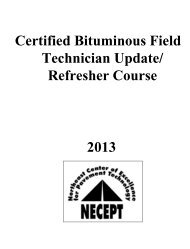 2013 Bituminous Field Update Refresher workbook - necept