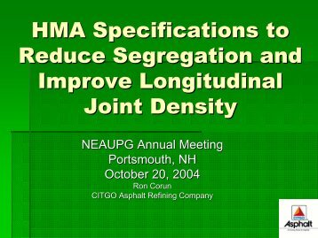 HMA Specifications to Reduce Segregation and Improve ...