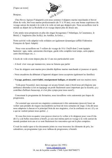 [Tapez un texte] RÃªves agissez (loi 1901) www.yakapartir ... - Foxoo