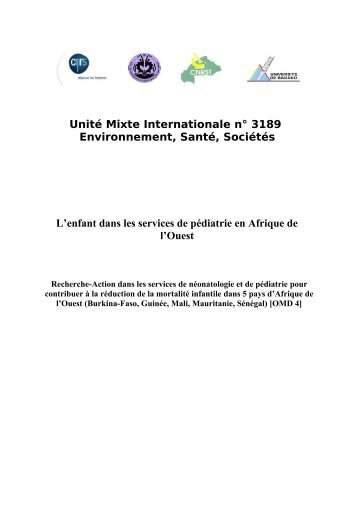 UnitÃ© Mixte Internationale nÂ° 3189 Environnement, SantÃ© ... - GID